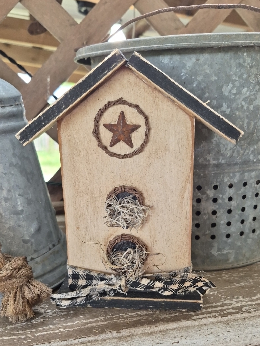 Primitive Birdhouse (Black & White)